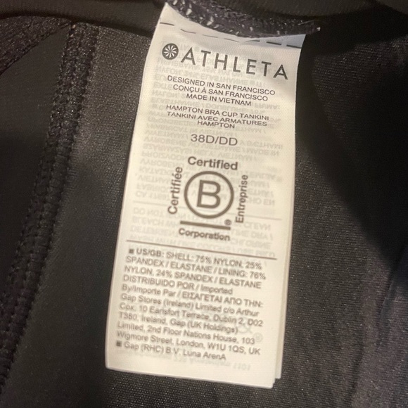 Hampton Bra Cup Tankini Athleta 38 D/DD - Picture 6 of 6